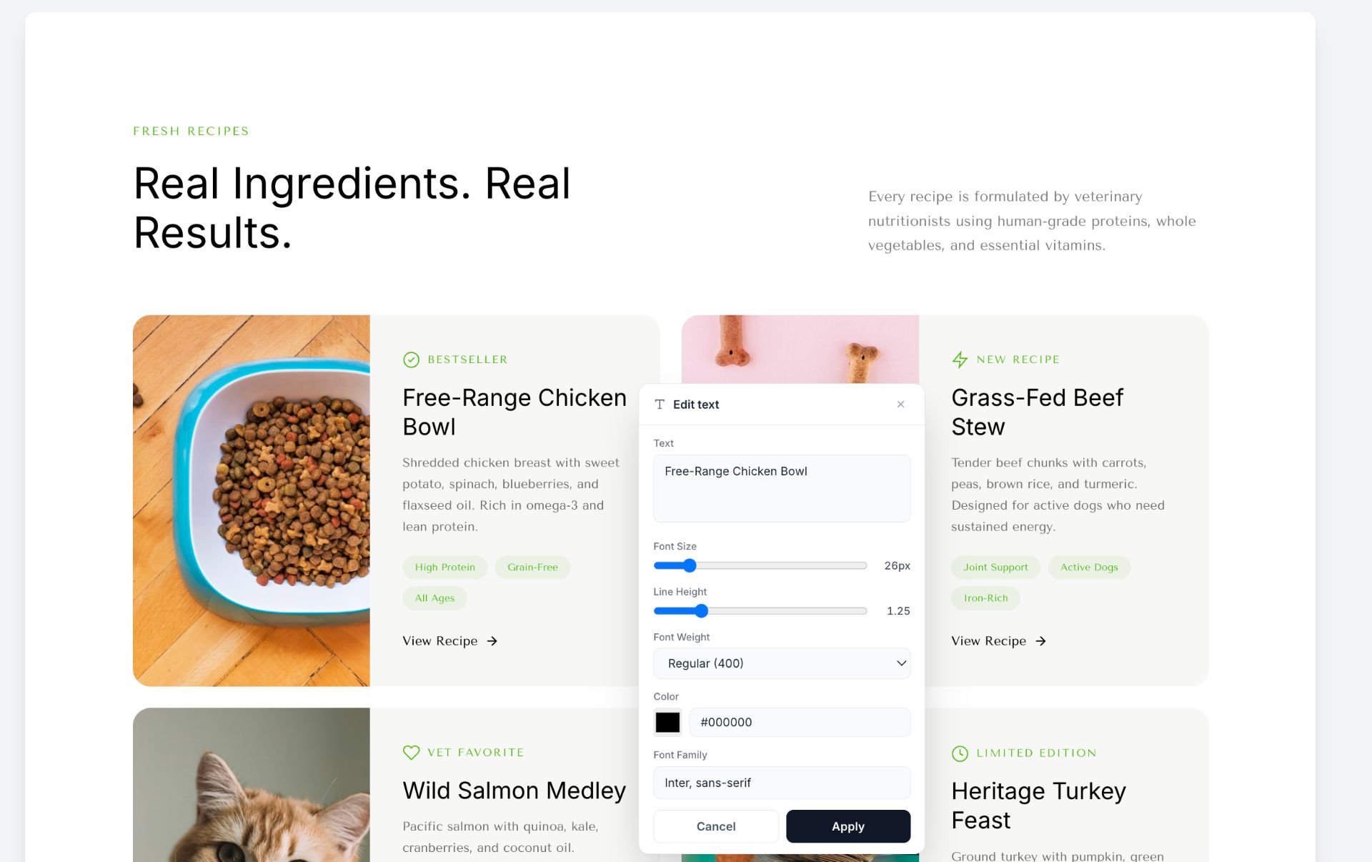 Style customization interface